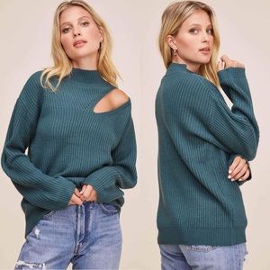 ASTR Cutout Sweater - Teal